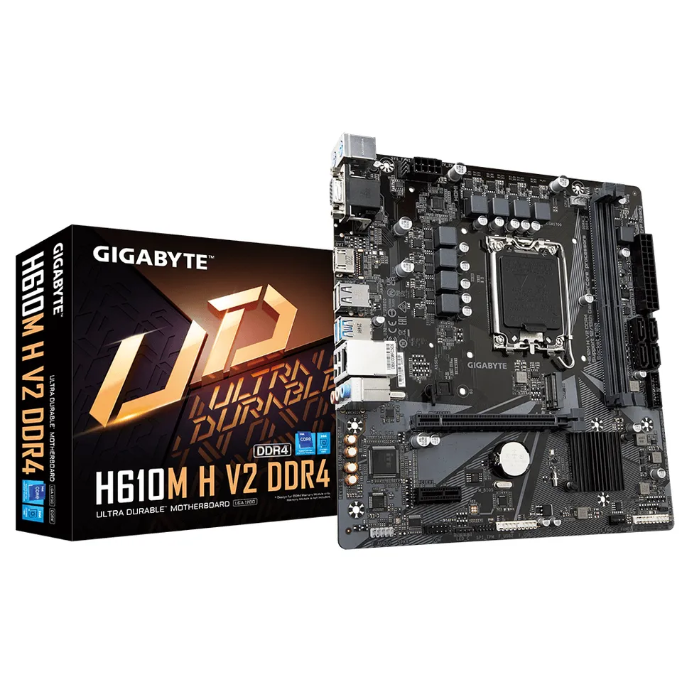 GIGABYTE MB Sc LGA1700 H610M H V2 DDR4, Intel H610, 2xDDR4, 1xVGA, 1xHDMI, D-Su