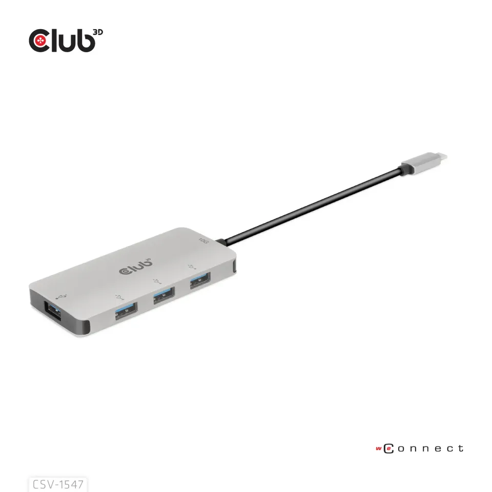 Club3D hub USB-C Gen2 na 10Gbps 4x USB Type-A Hub