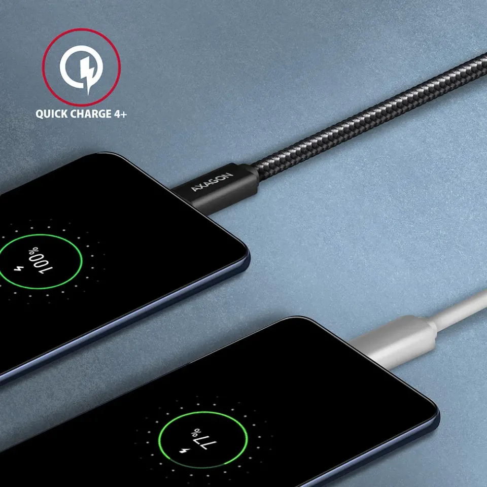 AXAGON BUCM32-CM05AB, SPEED+ kabel USB-C <-> USB-C, 0.5m, USB 20Gbps, PD 100W 5A