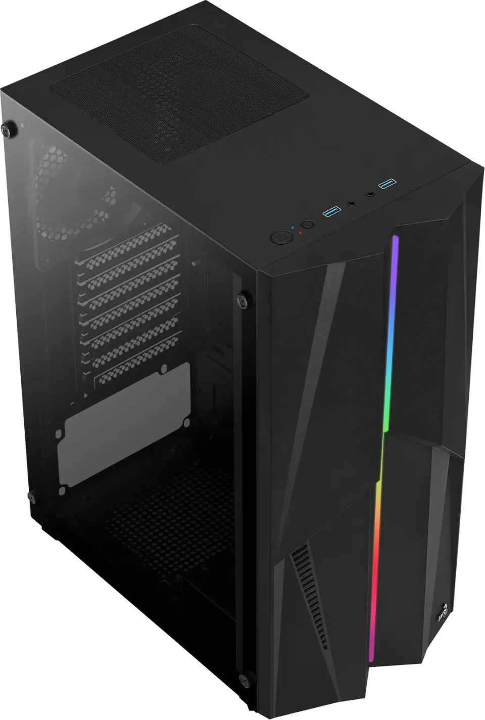 AEROCOOL skříň Mecha, Mid tower, 2x USB 3.0, 2x audio, bez zdroje