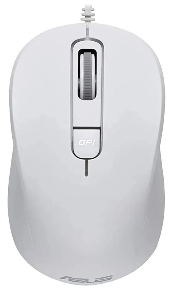 ASUS MU101C/Kancelářská/Optická/3 200 DPI/Drátová USB/Bílá