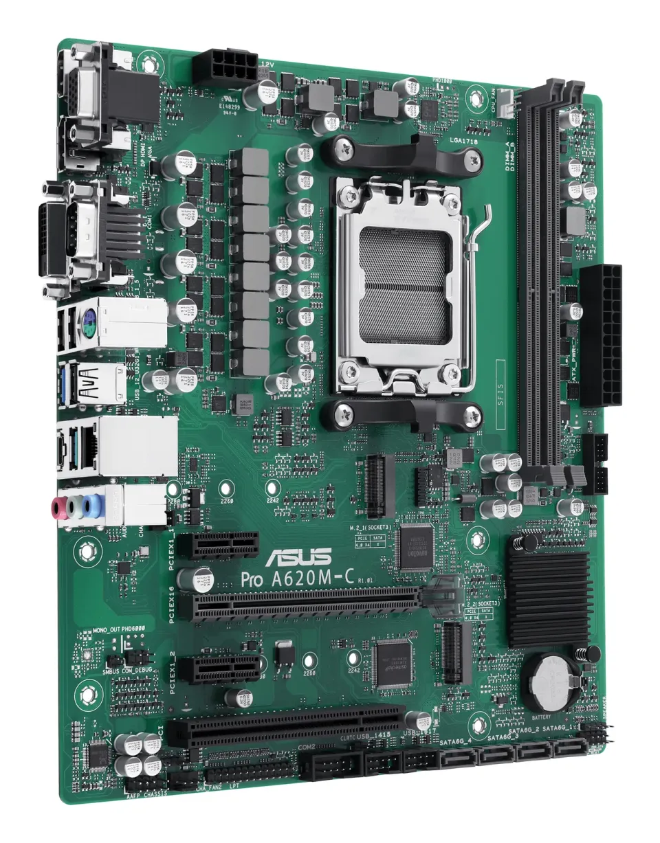 ASUS MB Sc AM5 Pro A620M-C-CSM, AMD A620, 2xDDR5, 1xHDMI, 1xDP, 1xVGA, 1xDVI-D, mATX