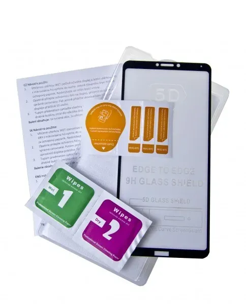 ALIGATOR Ochranné tvrzené sklo PRINT černá, Huawei Y6 2019/Huawei Y6s/Honor 8A, celoplošné lepení