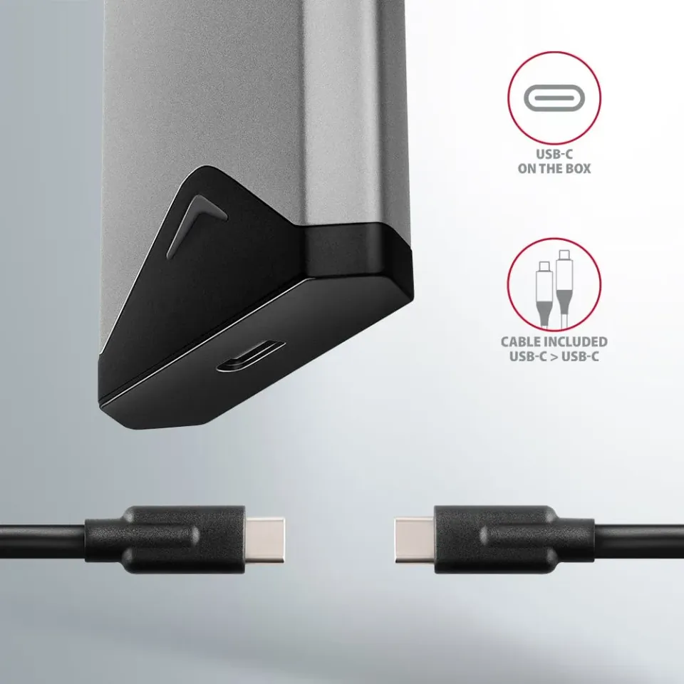 AXAGON EEM2-UG2 USB-C 10Gbps - M.2 NVMe SSD ARROW box, stříbrný