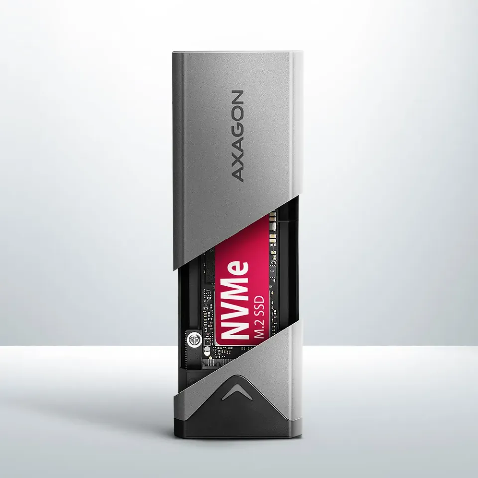AXAGON EEM2-UG2 USB-C 10Gbps - M.2 NVMe SSD ARROW box, stříbrný