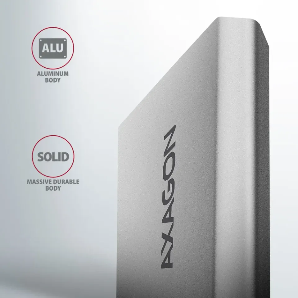 AXAGON EEM2-UG2 USB-C 10Gbps - M.2 NVMe SSD ARROW box, stříbrný