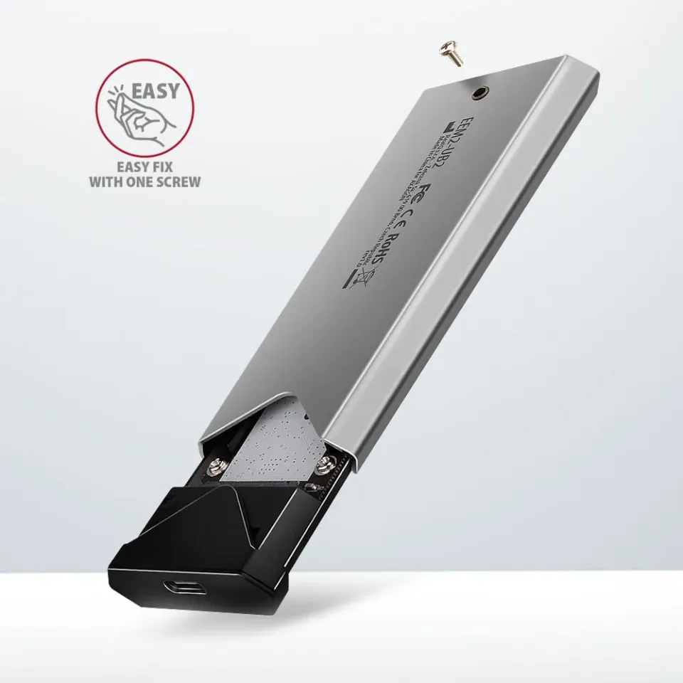 AXAGON EEM2-UG2 USB-C 10Gbps - M.2 NVMe SSD ARROW box, stříbrný