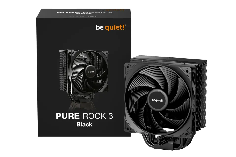 Be quiet! chladič CPU PURE ROCK 3 Black / 120mm PWM fan / 4x heatpipe / černý