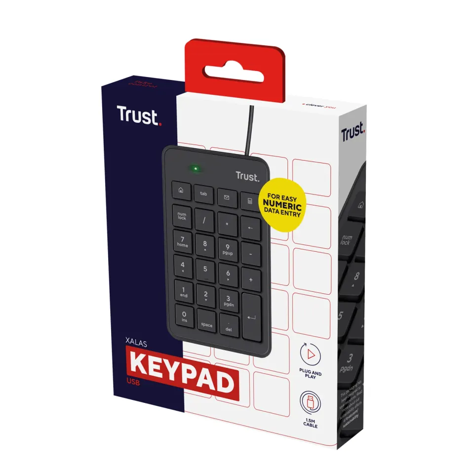 TRUST klávesnice Xalas USB Numeric Keypad