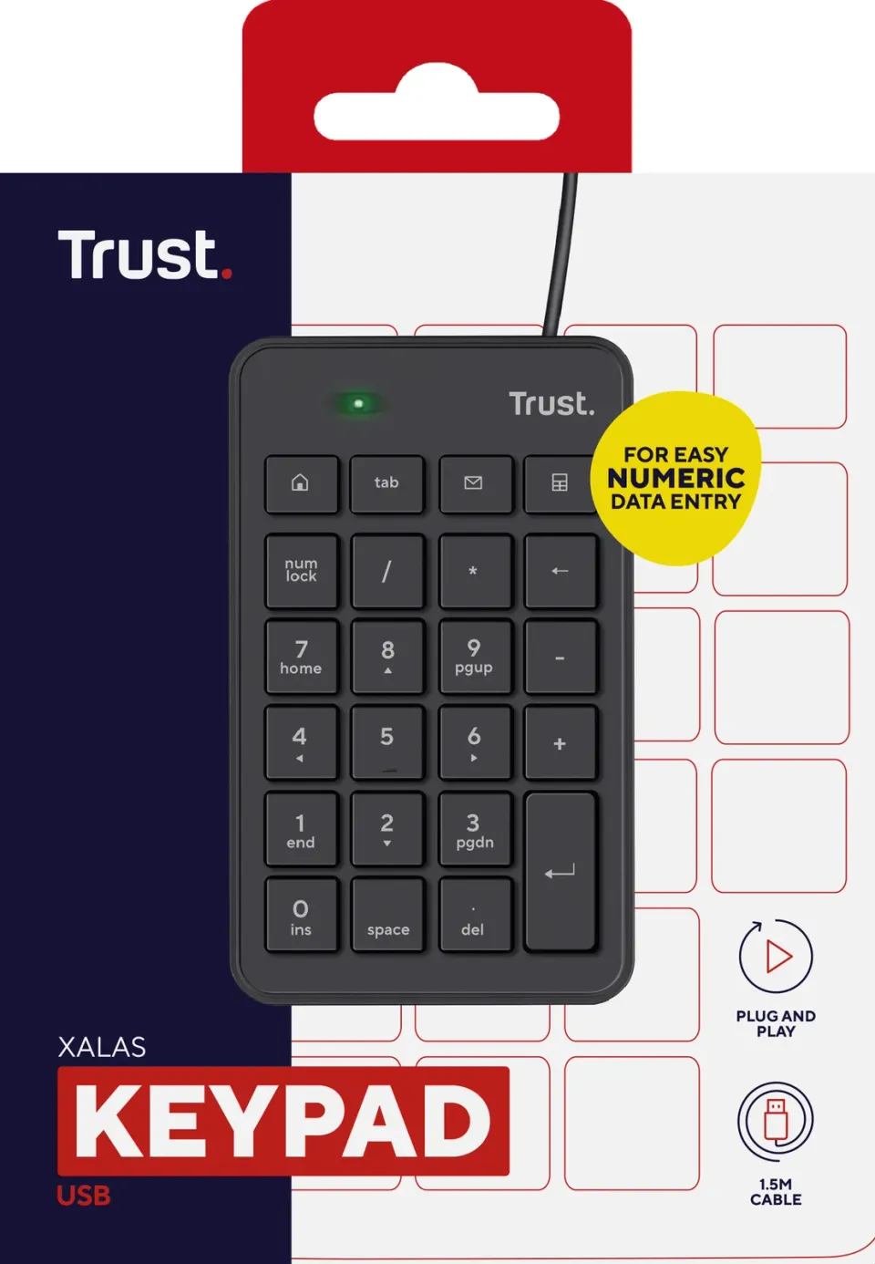 TRUST klávesnice Xalas USB Numeric Keypad