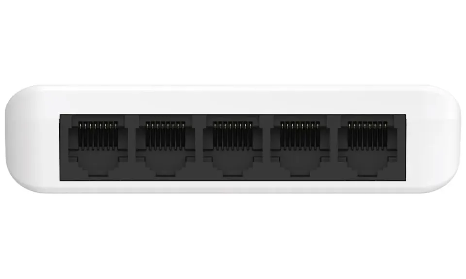 STRONG switch SW5000P/ 5x port Gigabit RJ45/ 10/100/1000 Mb/s/ 10 Gb/s/ 802.3i/u/ab/ plastové šasi/ bílý