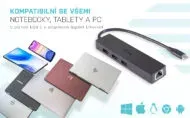 i-Tec USB-C 3.1 Slim HUB 3port + Gigabit Ethernet adaptér