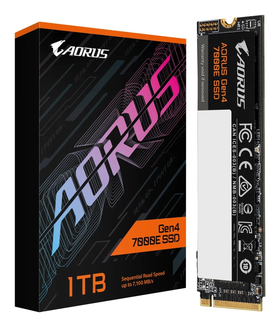 GIGABYTE SSD 1TB AORUS Gen4 7000E, PCIe Gen4x4, M.2 2280, (R:7100/ W:6100MB/s)