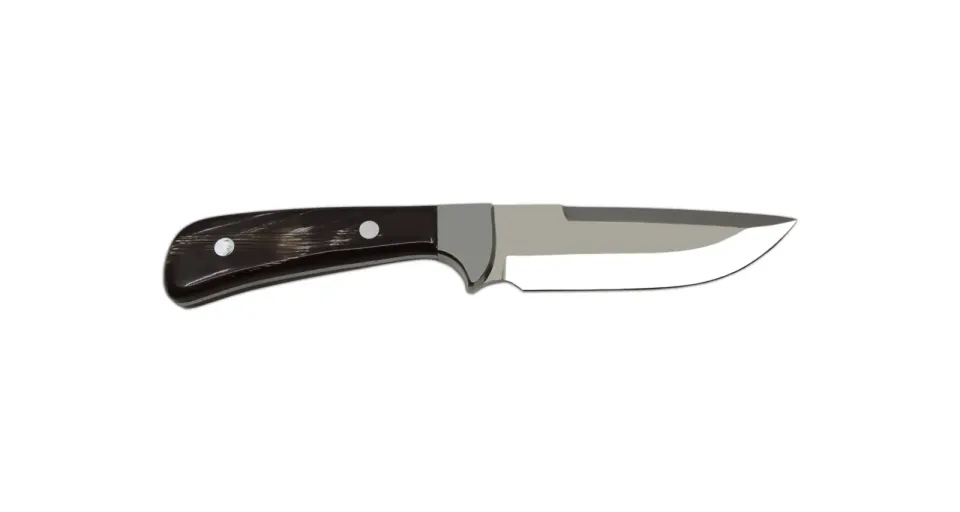 Lovecký nůž LES široký - 398 materiál držadla - střenky buvolí roh