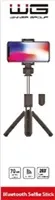 WG - Selfie tyč WG 6, Selfie tyč + tripod, teleskopická, s bluetooth tlačítkem, černá