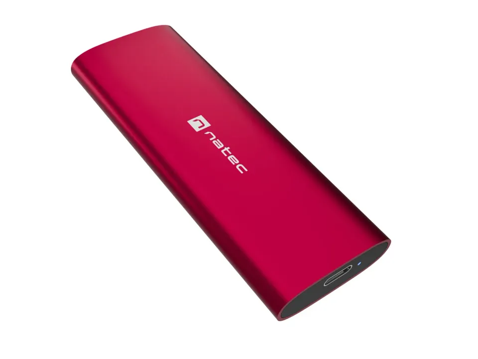 Externí box pro SSD Natec RHINO M.2 NVME LITE USB-C 3.2 GEN 2, hliníkové tělo, RUBY RED