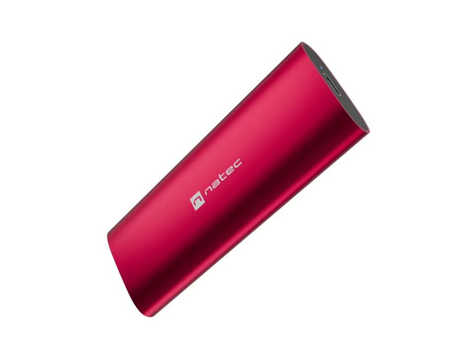 Externí box pro SSD Natec RHINO M.2 NVME LITE USB-C 3.2 GEN 2, hliníkové tělo, RUBY RED