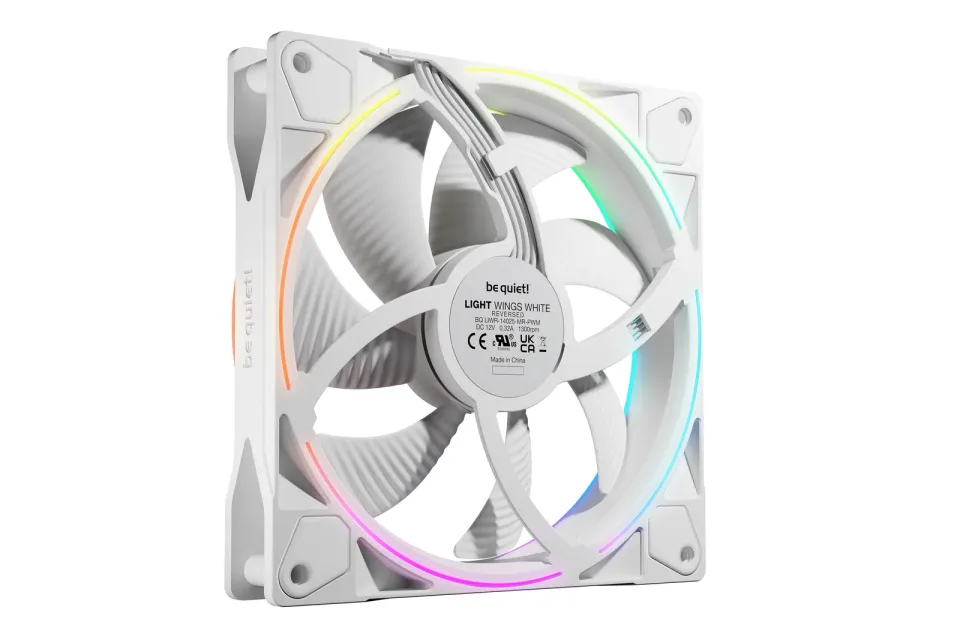 Be quiet! / ventilátor Light Wings 140mm PWM Reverse / 140mm ARGB / PWM / bílý