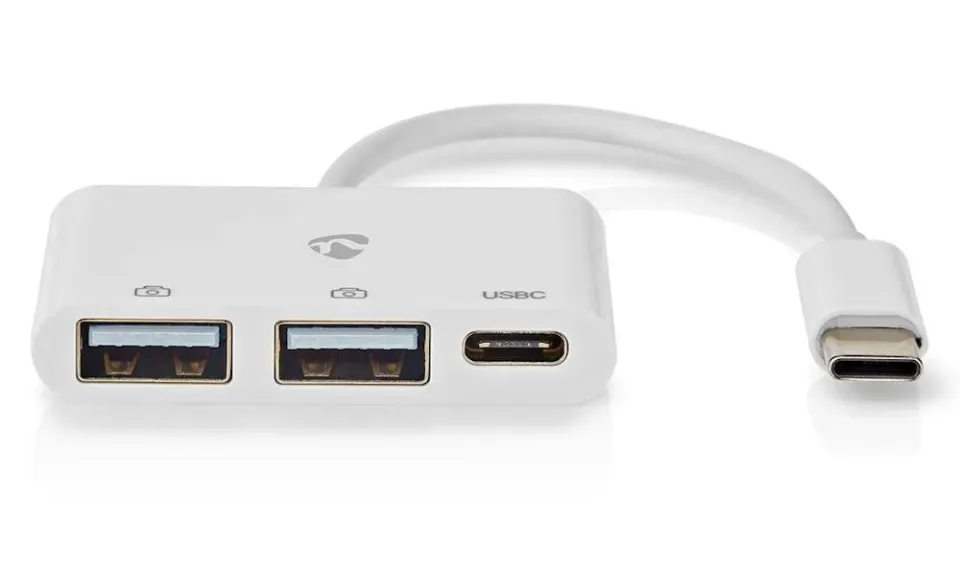 Nedis CCGB64785WT01 - USB hub| 1x USB-C | 1x USB-C / 2x USB 2.0 A Female | 3 Por