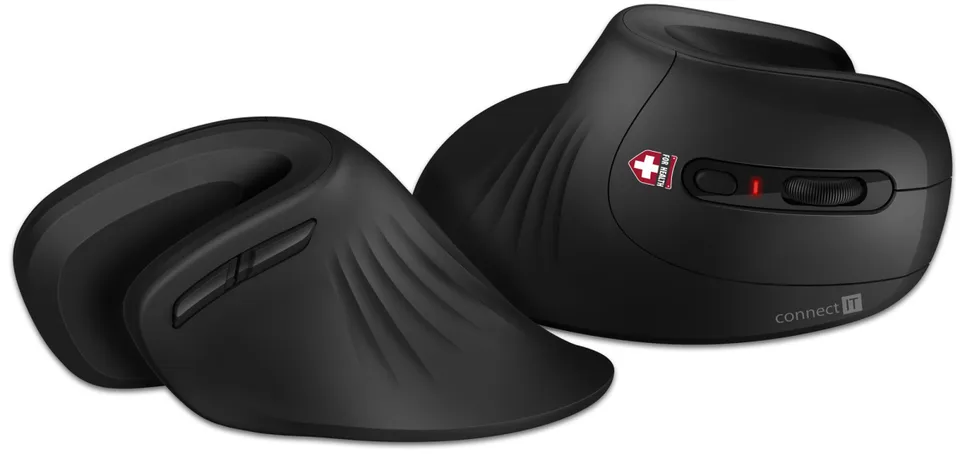 CONNECT IT FOR HEALTH ergonomická vertikální myš, (+ 1x AA baterie zdarma), bezd (CMO-2900-BK)