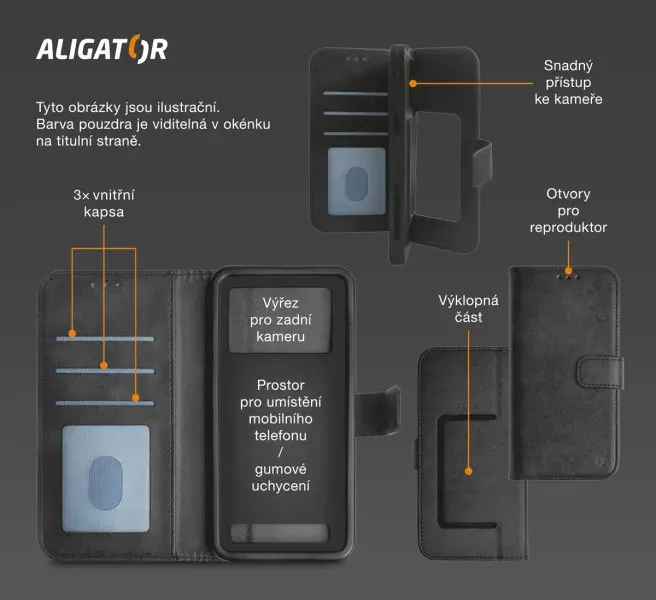 ALIGATOR Pouzdro Flexibook vel.5,5"-6", červené