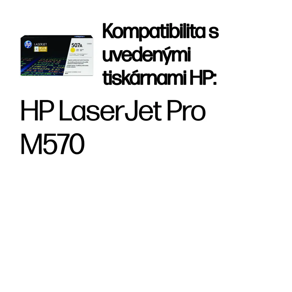 HP CE402A originální toner žlutý č.507A yellow cca 6000str. (pro CLJ M551, M570 žlutý)