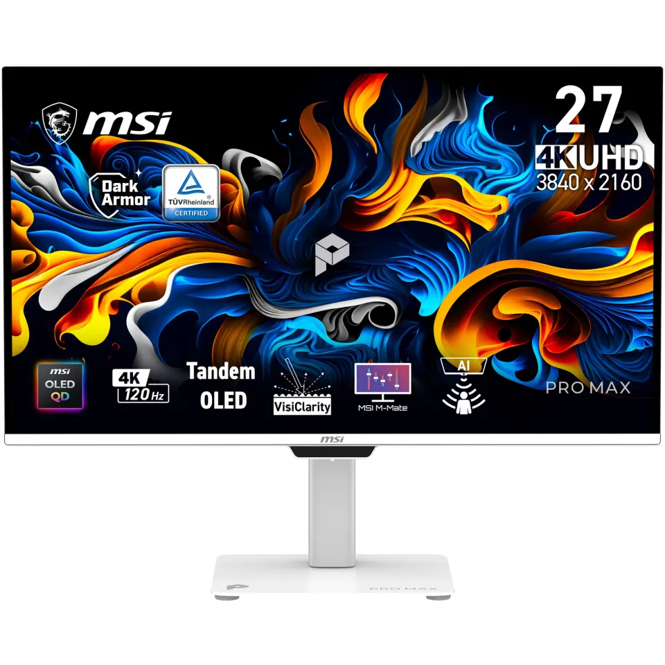 MSI Pro/MAX 271UPXW12G/26,5"/QD-OLED/4K UHD/120Hz/0,03ms/Bílá/3R