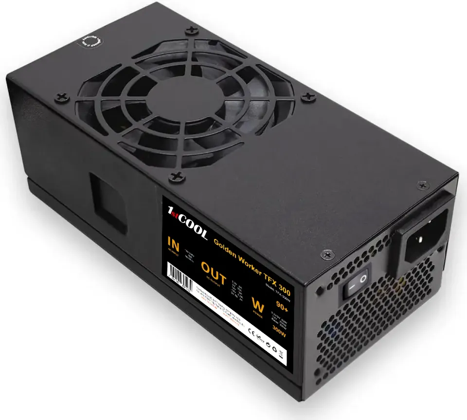 1stCOOL zdroj 300W GOLDEN WORKER TFX 300W 88+ s aktivnim PFC, ventilátor 80mm (zdroj do PC case)