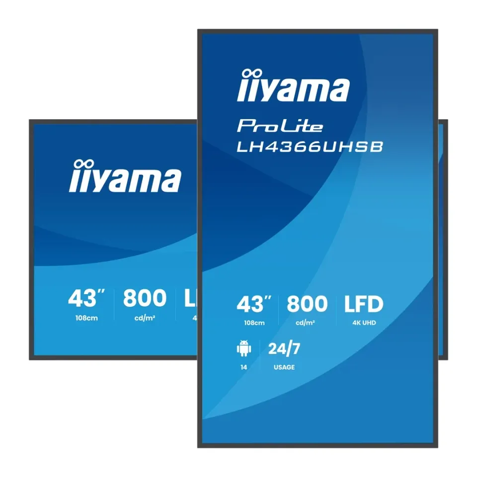 43" iiyama LH4366UHSB-B1AG:4K UHD,VA,IPX5,DP-out