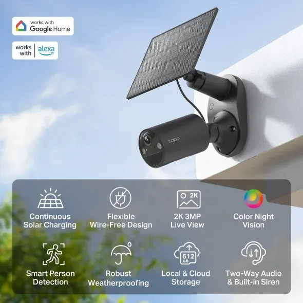 TP-Link Tapo C411 KIT - sada bezpečnostní kamery a solárního panelu