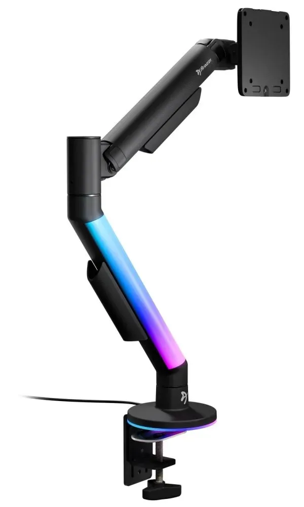 AROZZI ALZARE RGB Black/ stolní držák pro monitory/ RGB/ plynový píst/ kovový/ černý