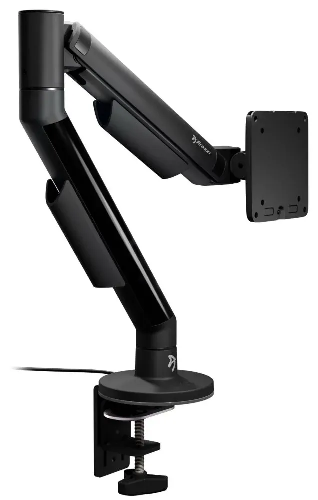 AROZZI ALZARE RGB Black/ stolní držák pro monitory/ RGB/ plynový píst/ kovový/ černý