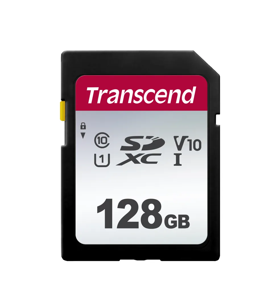 Transcend 128GB SDXC 300S (Class 10) UHS-I U1 V10 paměťová karta, 100 MB/s R, 25