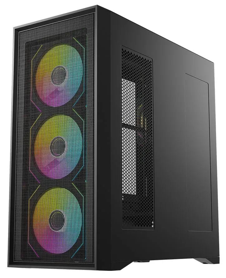 Krux skříň Vox / ATX / 3x140mm a 1x120 mm ARGB fan / USB 2.0 / USB 3.0 / USB-C / tvrzené sklo / černá