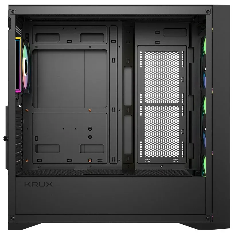 Krux skříň Vox / ATX / 3x140mm a 1x120 mm ARGB fan / USB 2.0 / USB 3.0 / USB-C / tvrzené sklo / černá