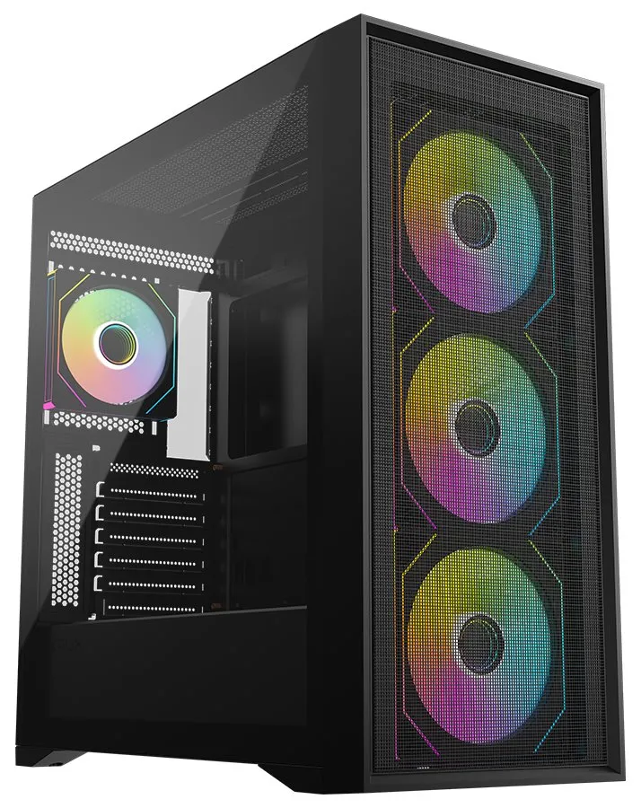 Krux skříň Vox / ATX / 3x140mm a 1x120 mm ARGB fan / USB 2.0 / USB 3.0 / USB-C / tvrzené sklo / černá