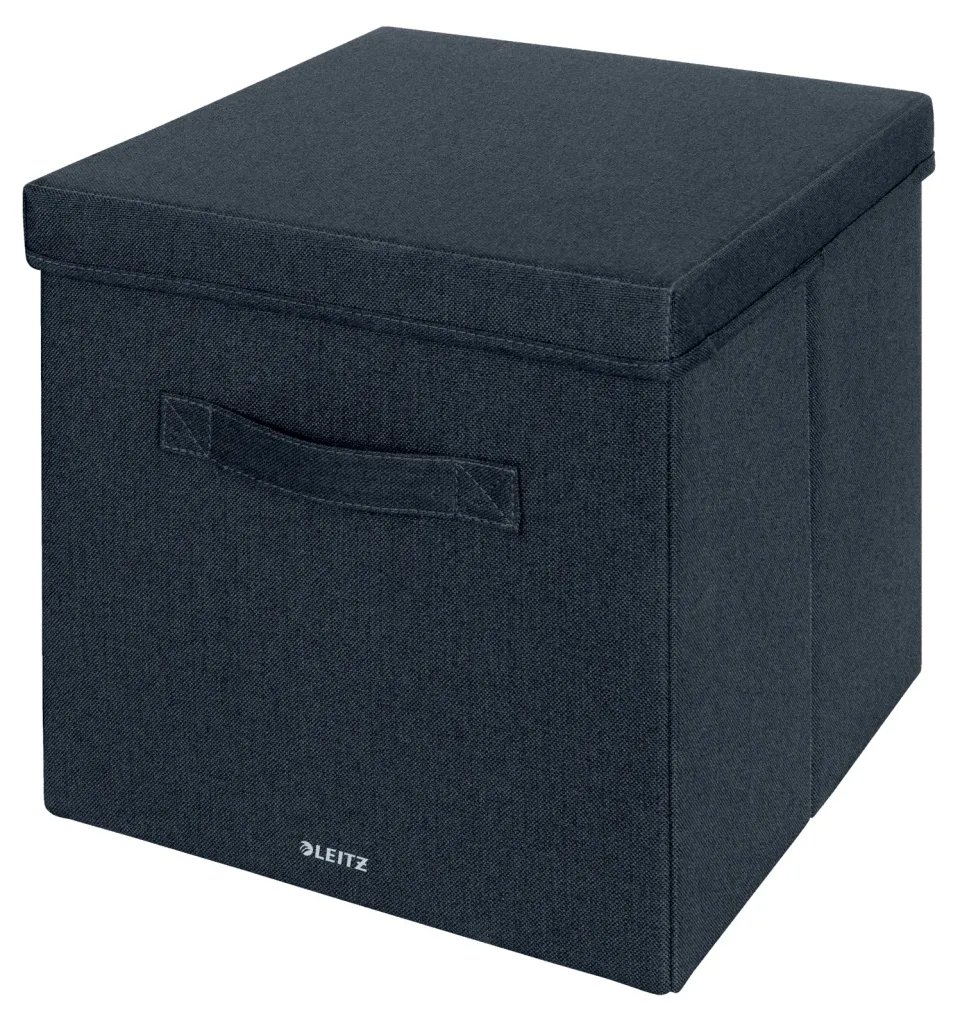LEITZ Fabric textilní úložný box s víkem L, 2 kusy, 32,5 x 33 x 38 cm