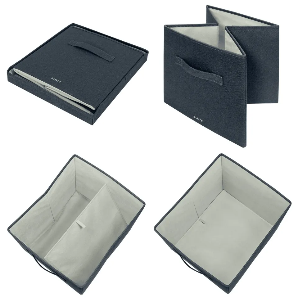 LEITZ Fabric textilní úložný box s víkem L, 2 kusy, 32,5 x 33 x 38 cm