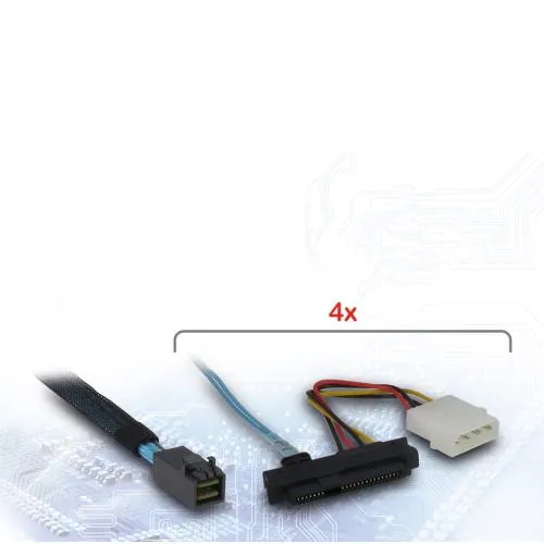 INTER-TECH kabel (SFF-8643) Mini-SAS HD na (SSF-8482) 4x SAS, 0,6m
