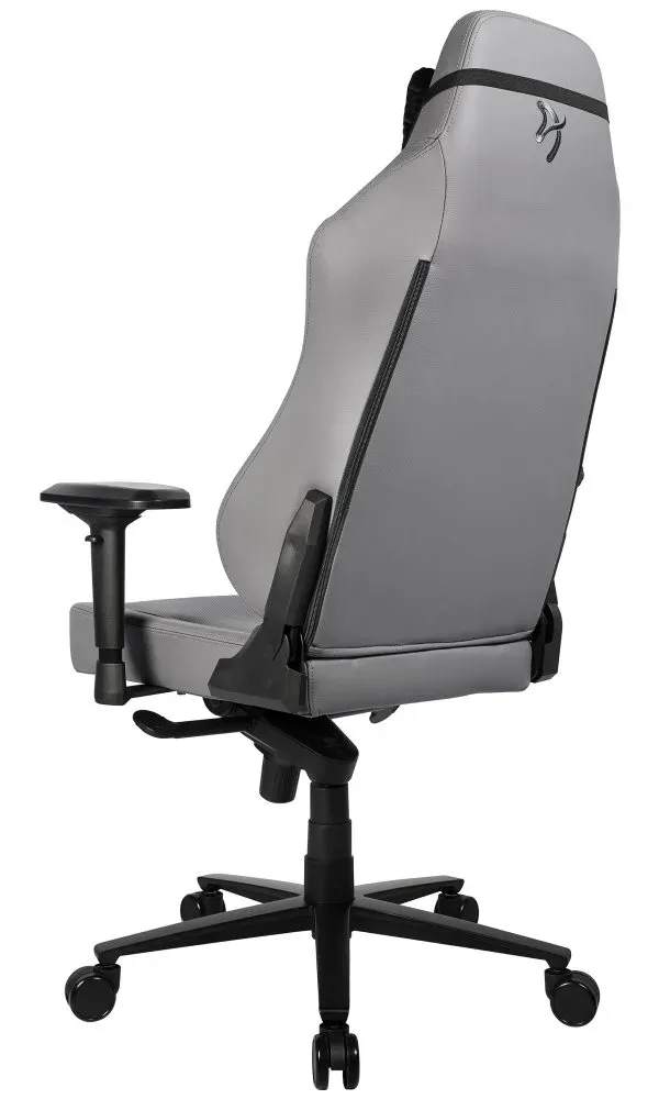 AROZZI herní židle PRIMO Full Premium Leather Anthracite/ 100% přírodní italská kůže/ světle šedá