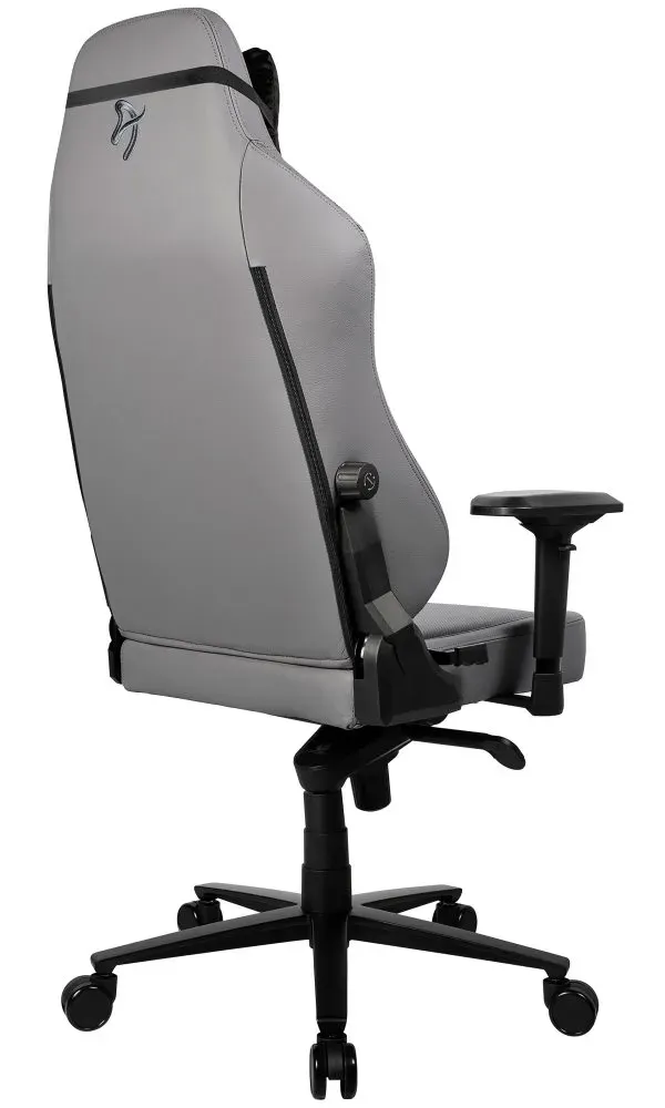 AROZZI herní židle PRIMO Full Premium Leather Anthracite/ 100% přírodní italská kůže/ světle šedá