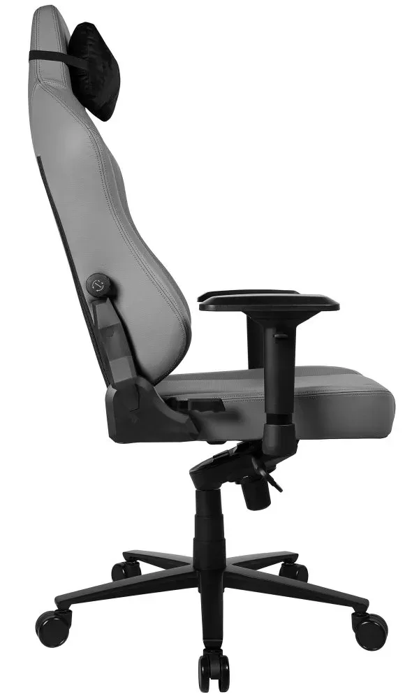 AROZZI herní židle PRIMO Full Premium Leather Anthracite/ 100% přírodní italská kůže/ světle šedá