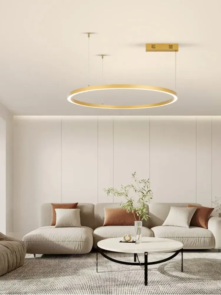 IMMAX NEO FINO NEW SMART závěsné svítidlo 1 kruh, 80cm, 60W, zlaté, Zigbee 3.0, TUYA