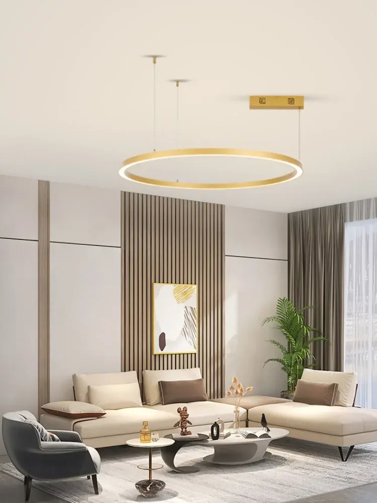 IMMAX NEO FINO NEW SMART závěsné svítidlo 1 kruh, 80cm, 60W, zlaté, Zigbee 3.0, TUYA