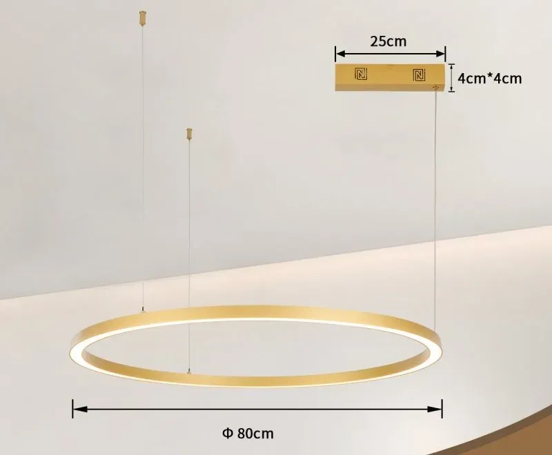 IMMAX NEO FINO NEW SMART závěsné svítidlo 1 kruh, 80cm, 60W, zlaté, Zigbee 3.0, TUYA