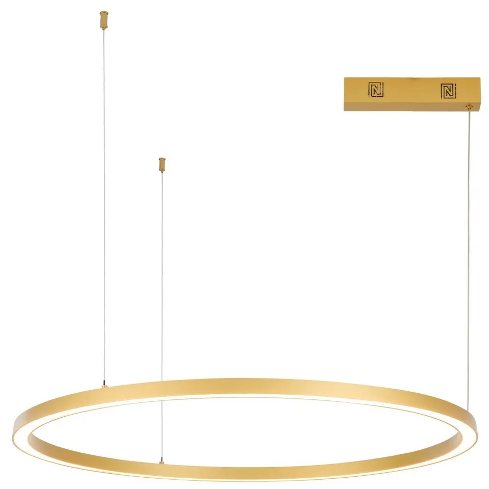 IMMAX NEO FINO NEW SMART závěsné svítidlo 1 kruh, 80cm, 60W, zlaté, Zigbee 3.0, TUYA