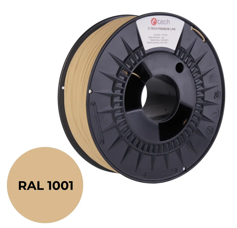 C-TECH tisková struna PREMIUM LINE ( filament ) , PETG, béžová, RAL1001, 1,75mm,