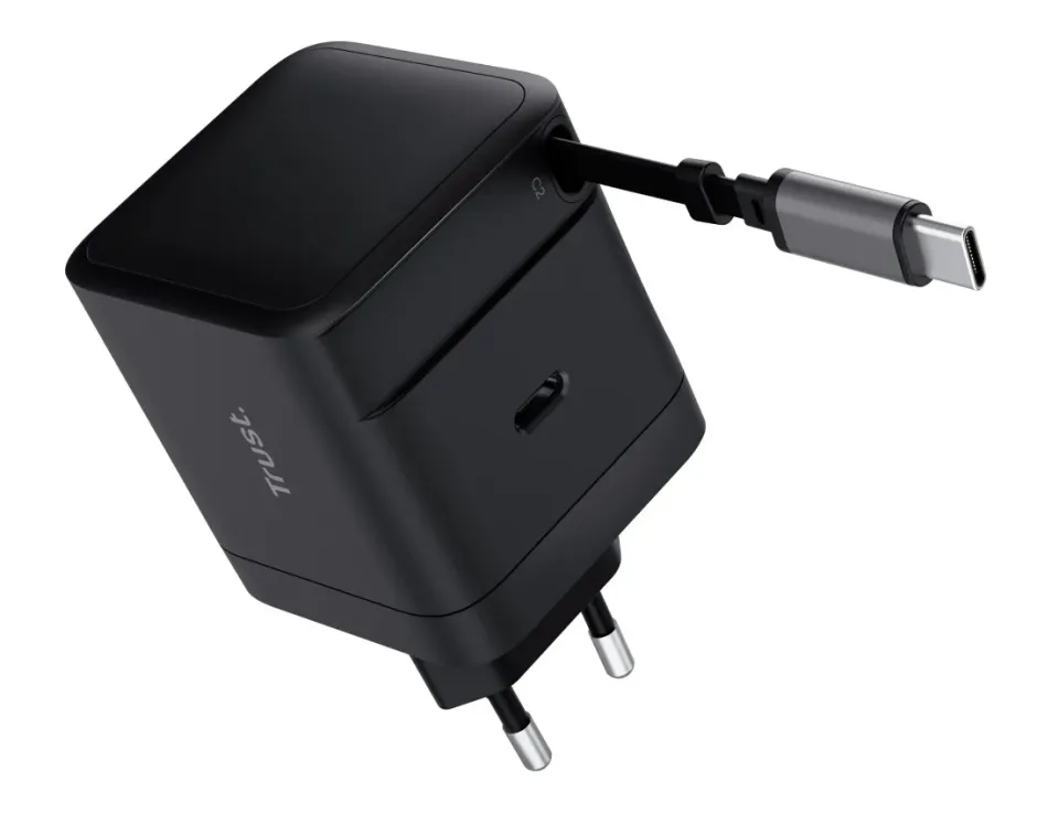 TRUST Nabíječka MAXO 65W, s kabelem, USB-C, černá