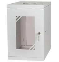 LEXI-Net 10" nástěnný rozvaděč Basic 9U 292x300, skleněné dveře, bez zad, svařovaný, šedý