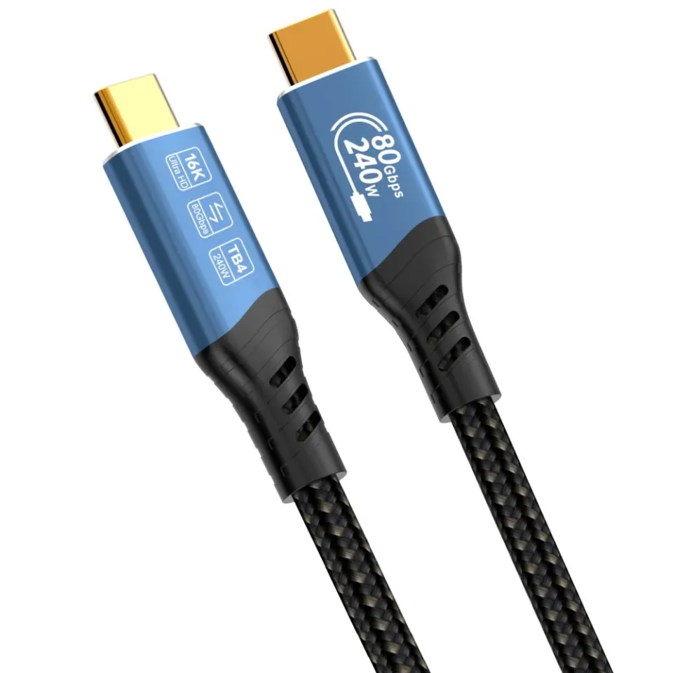 PremiumCord USB4 Version2.0 80Gbps 16K@60Hz 240W Thunderbolt 3 a 4 kabel 0,8m